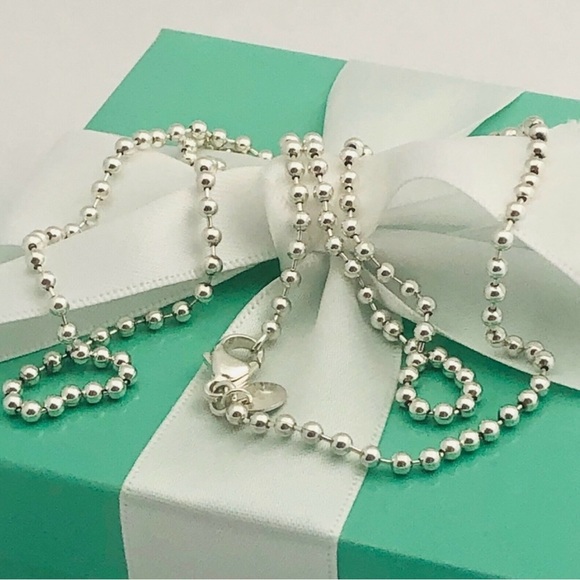 18" Tiffany & Co Dog Chain Bead Necklace in Sterling Silver SOLD!! - Picture 4 of 4